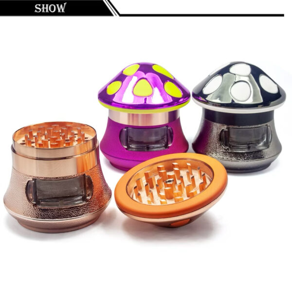 帶抽屜的蘑菇造型- 金屬研磨器