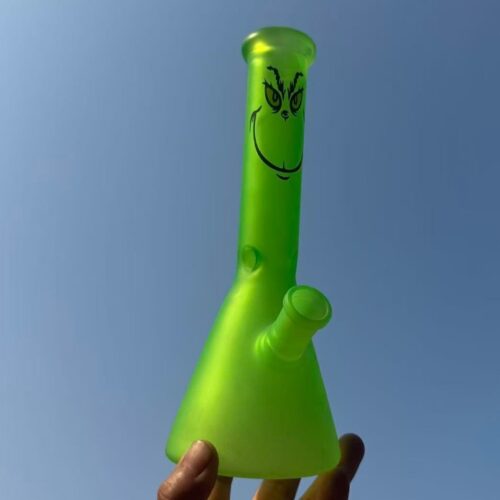 25cm綠色玻璃水烟壶BONG