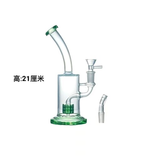 21cm透明綠底過濾BONG