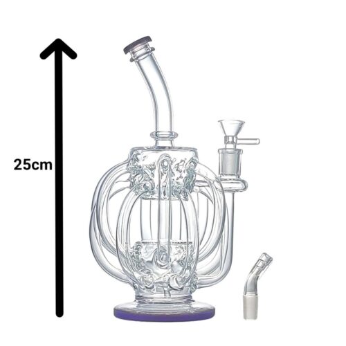 25cm手工加厚多管紫底BONG