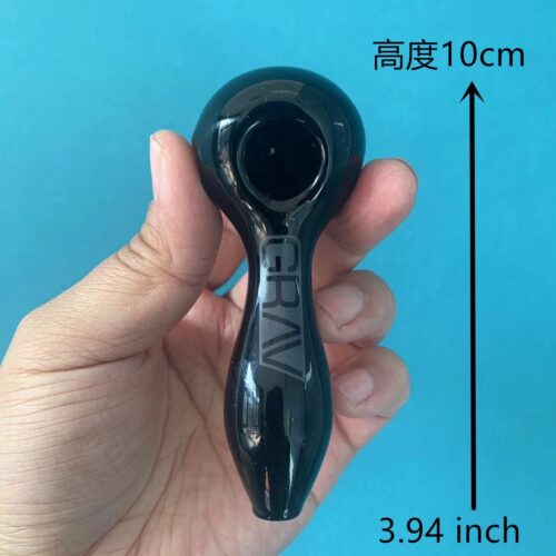 10cm純黑玻璃烟斗